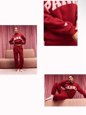 PARKR Red Women's Crewneck Sweatshirt